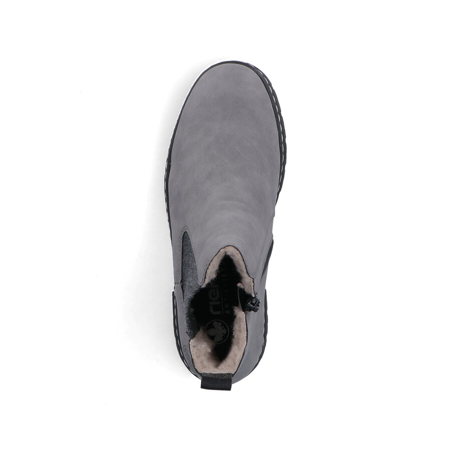 botas grises con cremallera para mujer rieker 73892-42