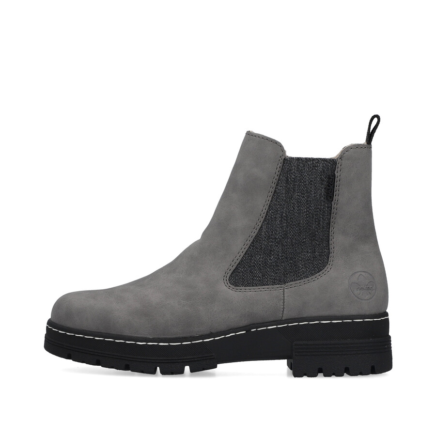 botas grises con cremallera para mujer rieker 73892-42