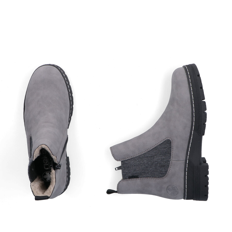 botas grises con cremallera para mujer rieker 73892-42