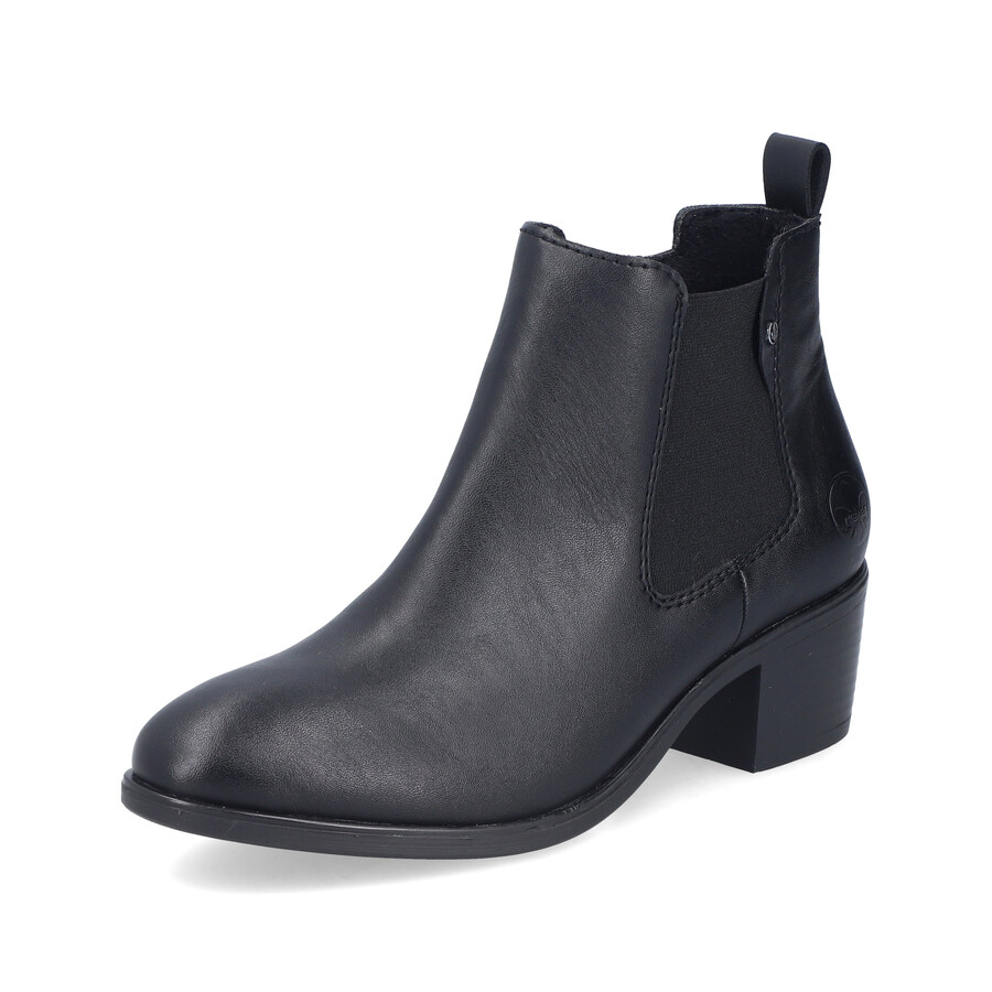 botas negras con cremallera para mujer rieker 73971-00