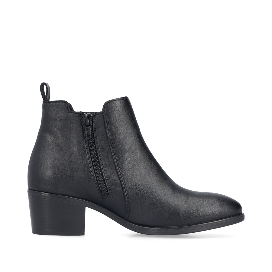 botas negras con cremallera para mujer rieker 73971-00
