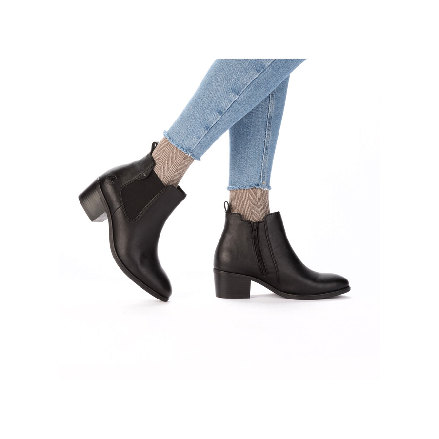 botas negras con cremallera para mujer rieker 73971-00
