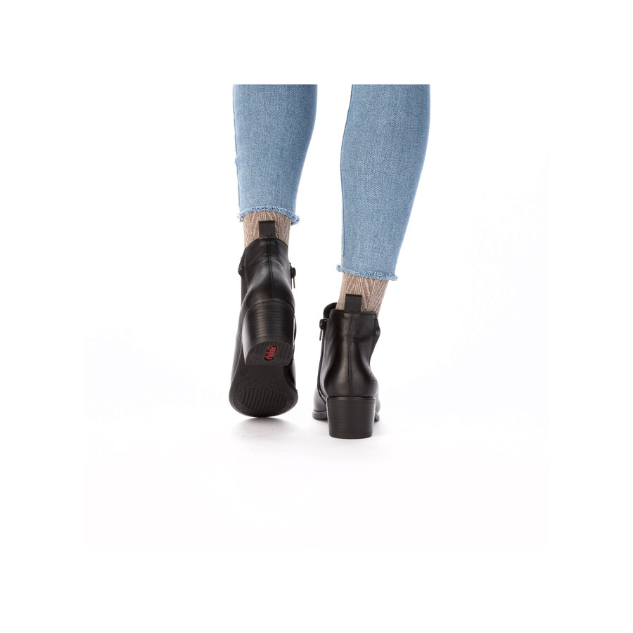 botas negras con cremallera para mujer rieker 73971-00