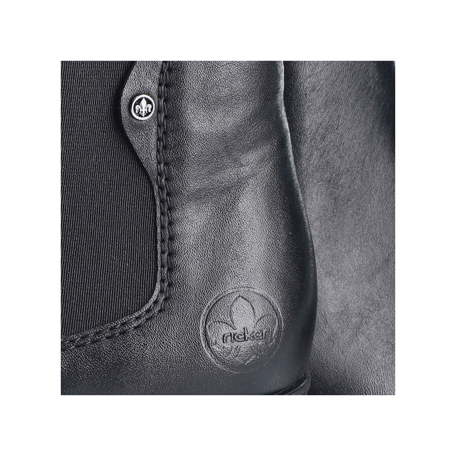 botas negras con cremallera para mujer rieker 73971-00