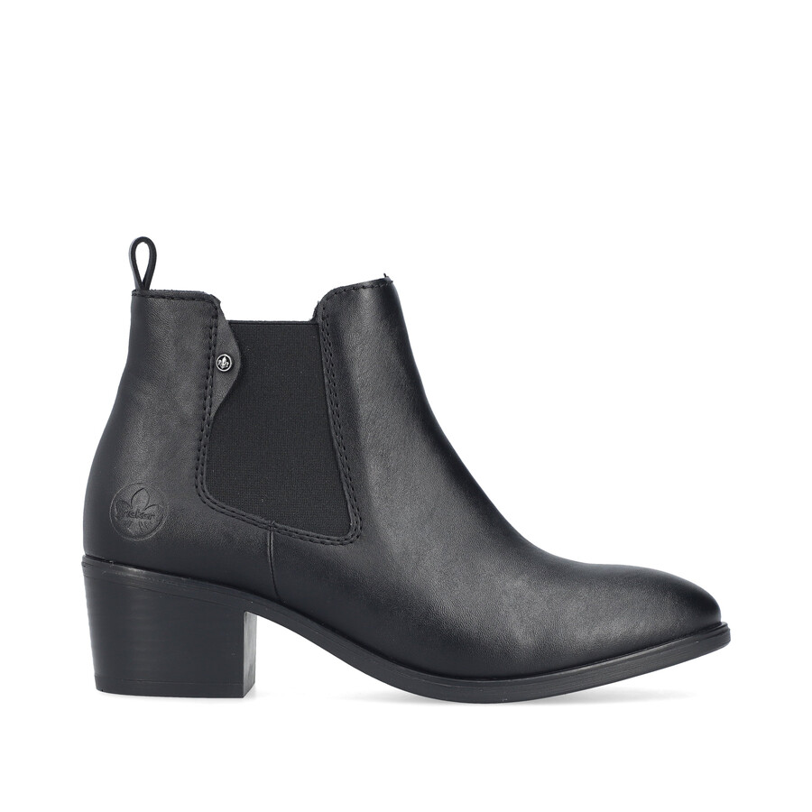botas negras con cremallera para mujer rieker 73971-00