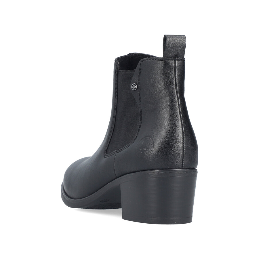 botas negras con cremallera para mujer rieker 73971-00