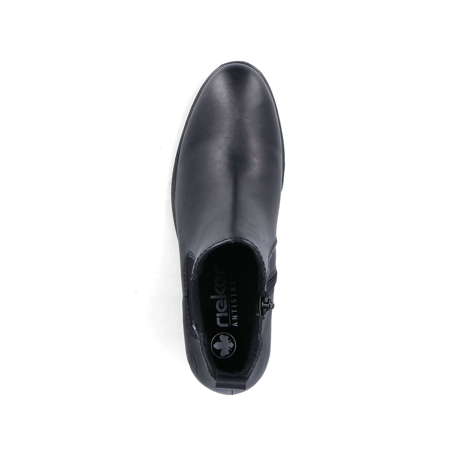 botas negras con cremallera para mujer rieker 73971-00