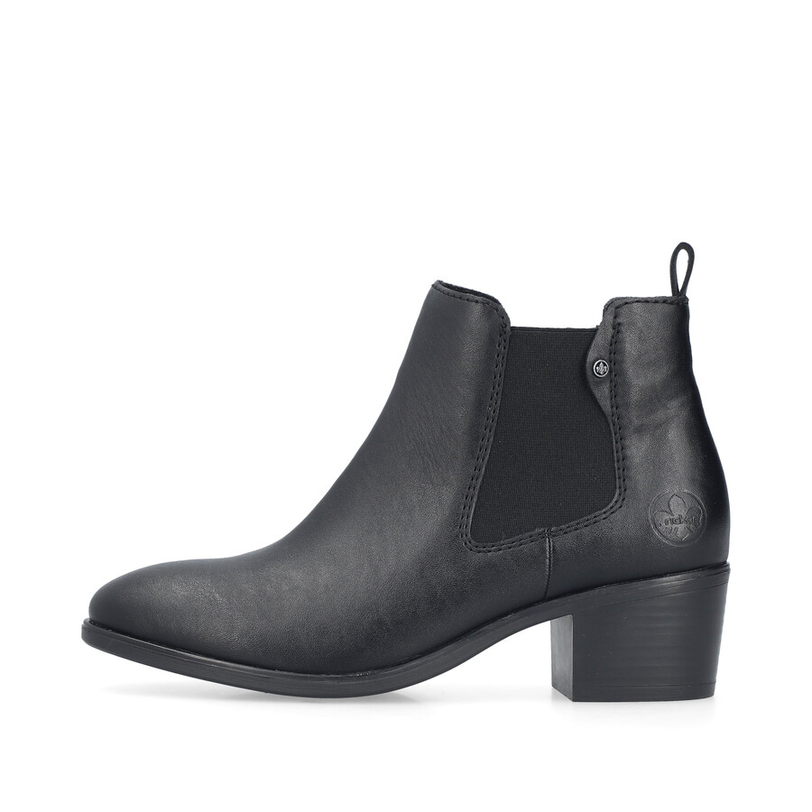botas negras con cremallera para mujer rieker 73971-00