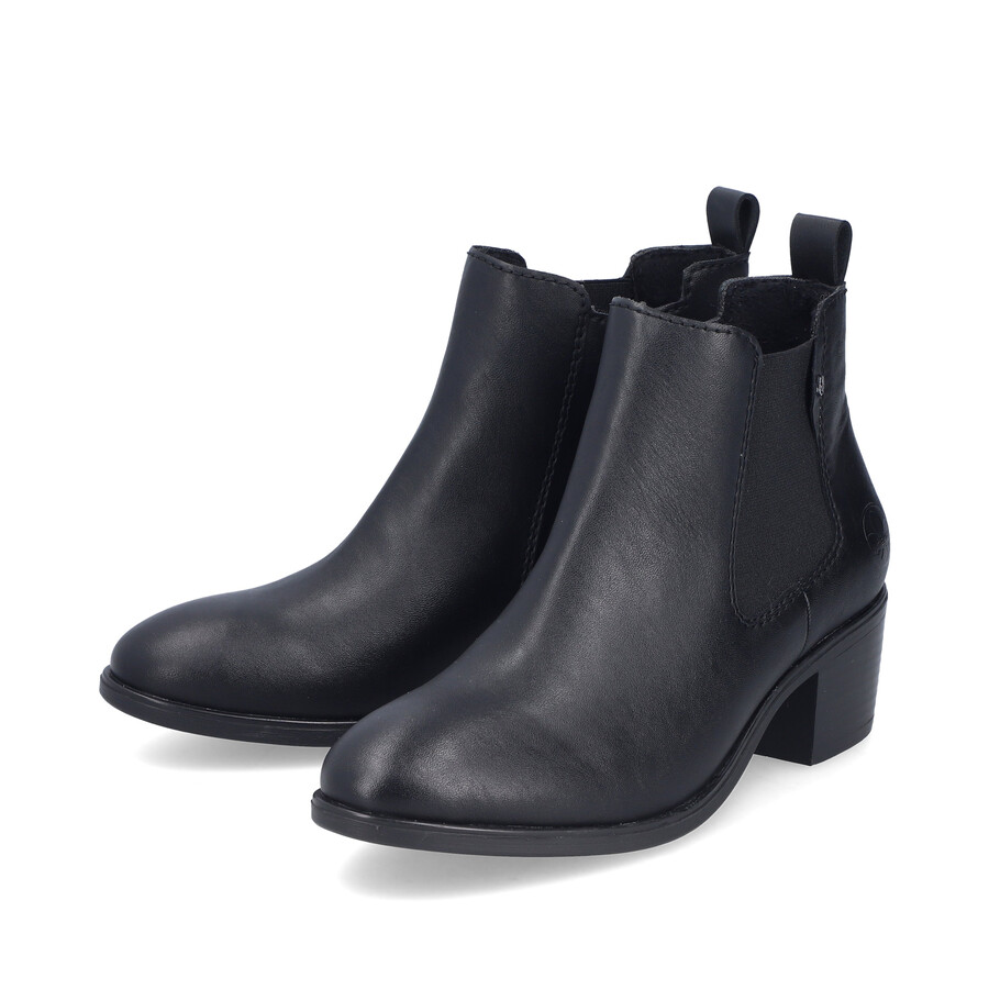 botas negras con cremallera para mujer rieker 73971-00