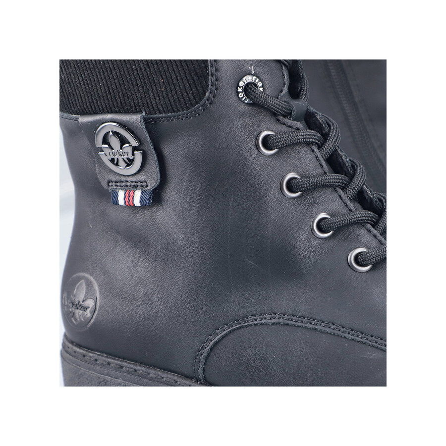 botas negras con cremallera para mujer rieker 74532-00