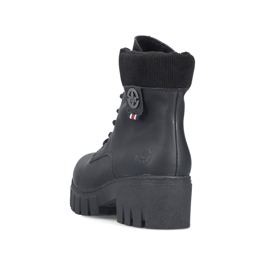 botas negras con cremallera para mujer rieker 74532-00
