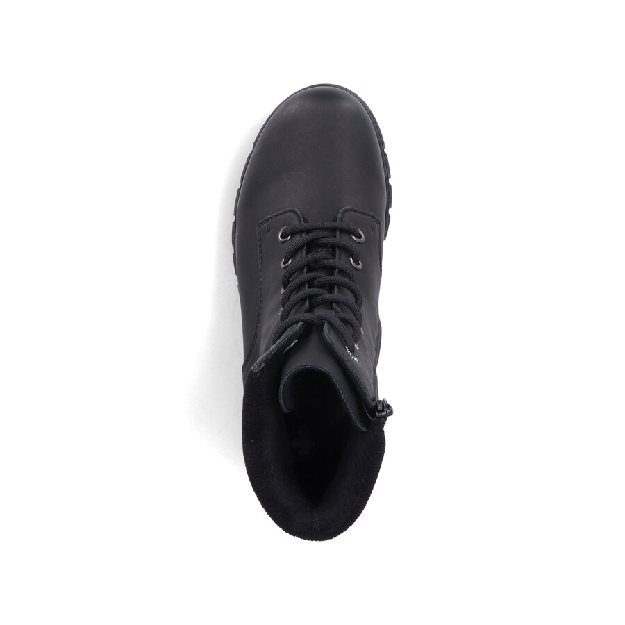 botas negras con cremallera para mujer rieker 74532-00