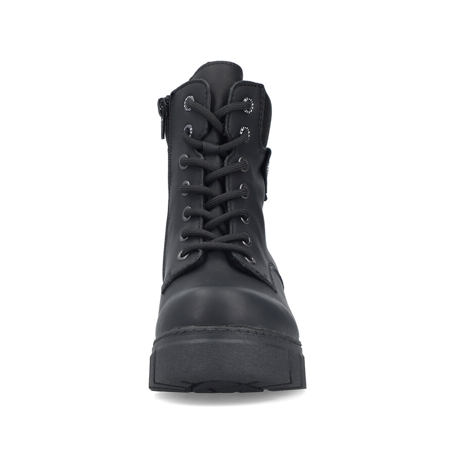 botas negras con cremallera para mujer rieker 74532-00