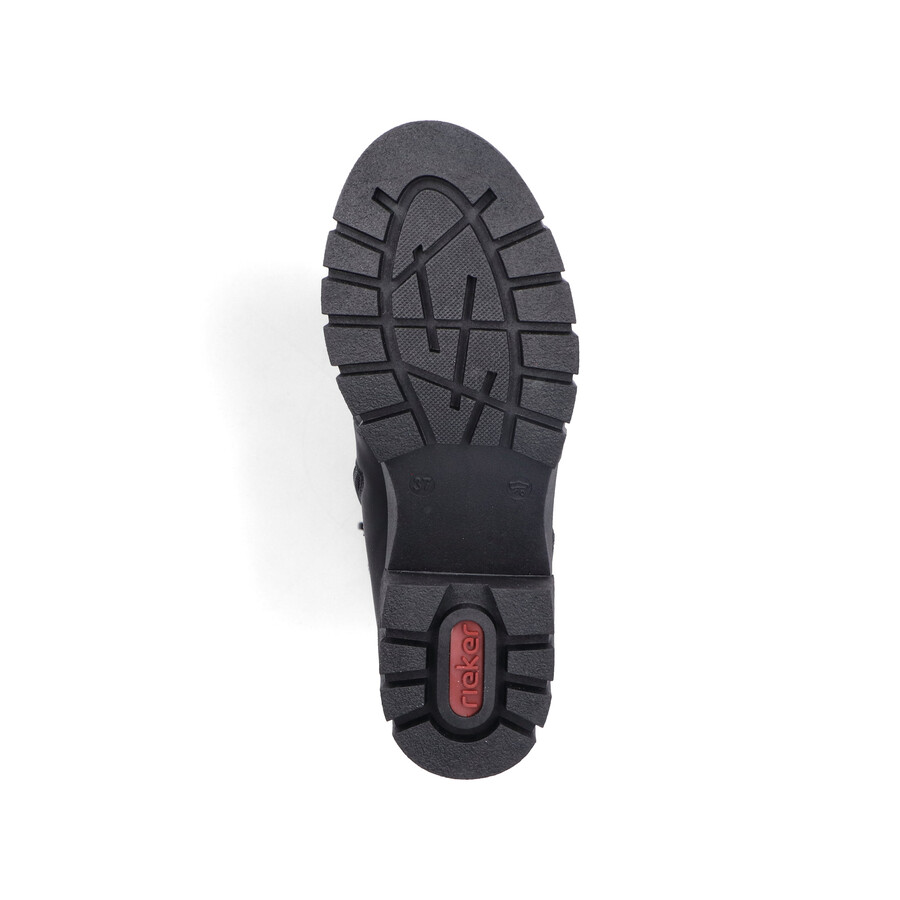 botas negras con cremallera para mujer rieker 74532-00