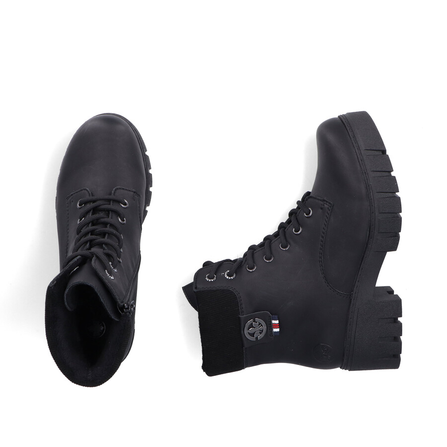 botas negras con cremallera para mujer rieker 74532-00