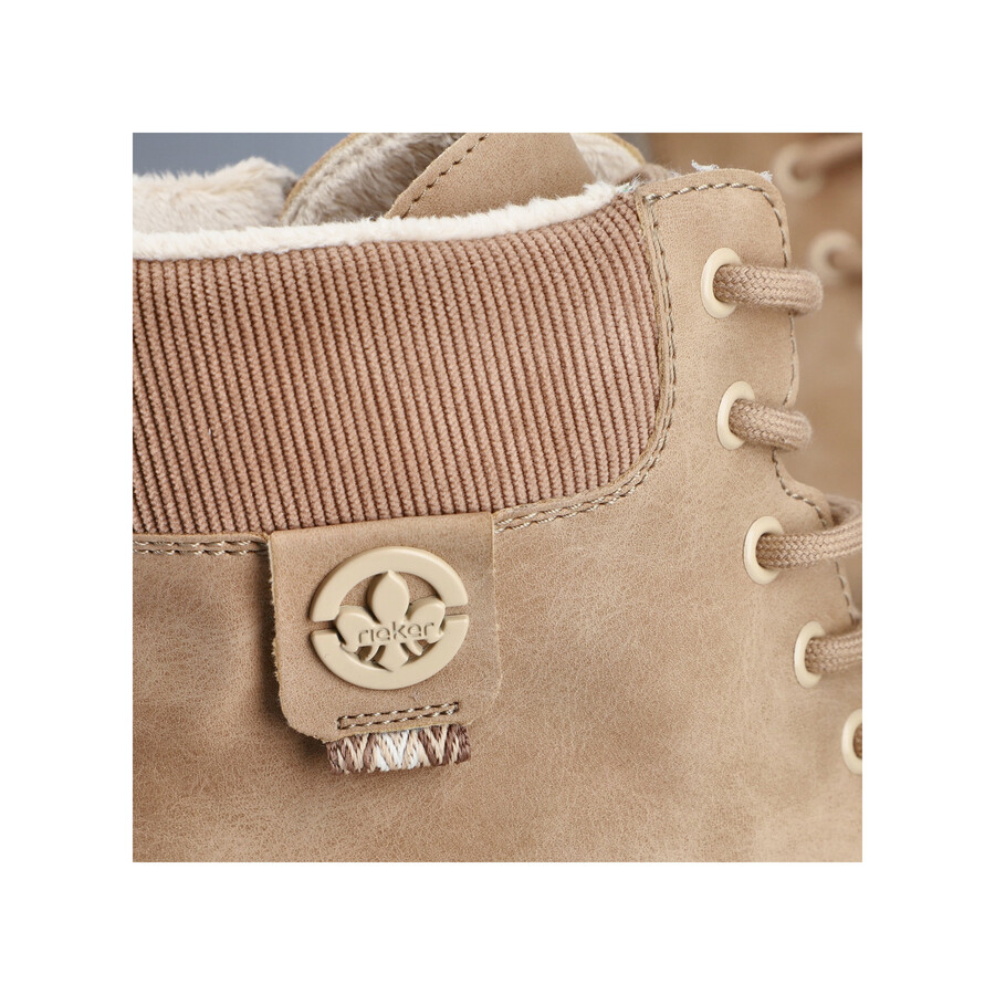 botas beige con cremallera para mujer rieker 74532-60