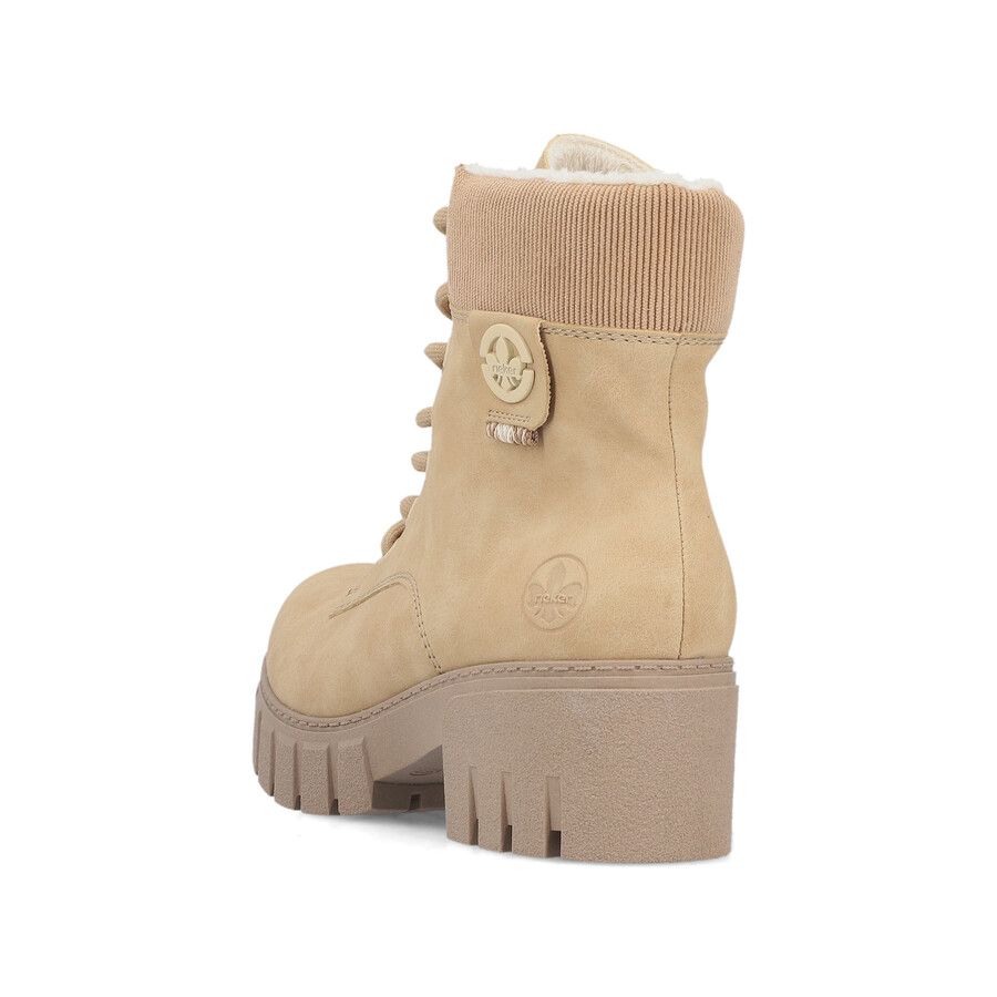 botas beige con cremallera para mujer rieker 74532-60