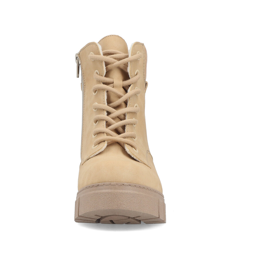 botas beige con cremallera para mujer rieker 74532-60