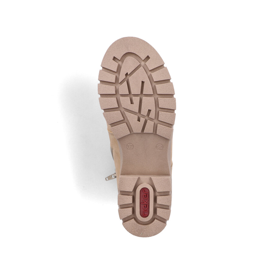 botas beige con cremallera para mujer rieker 74532-60