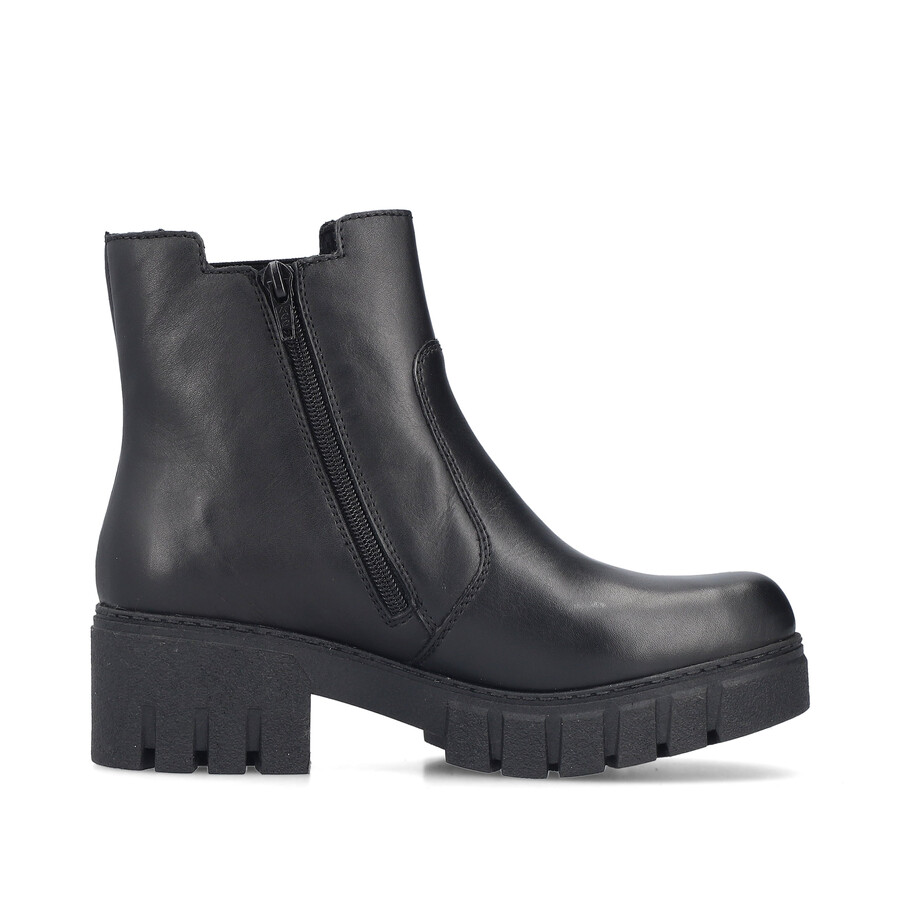 botas negras con cremallera para mujer rieker 74560-00