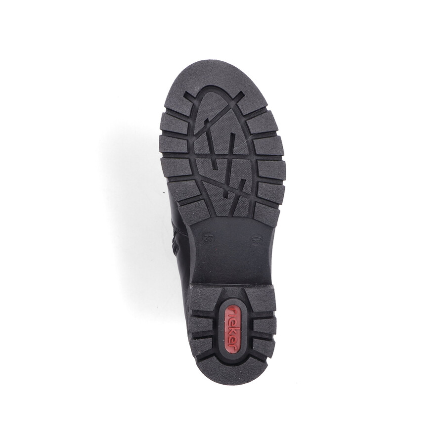botas negras con cremallera para mujer rieker 74560-00