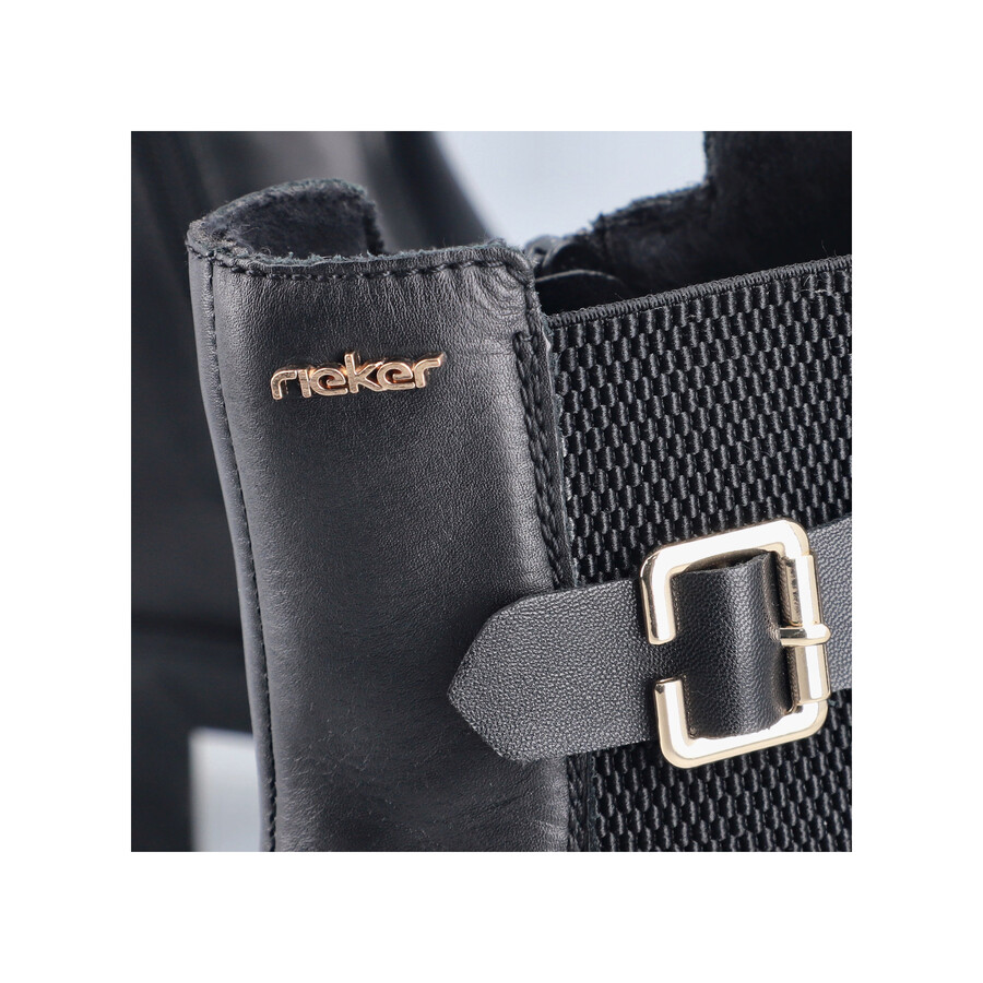 botas negras con cremallera para mujer rieker 74560-00