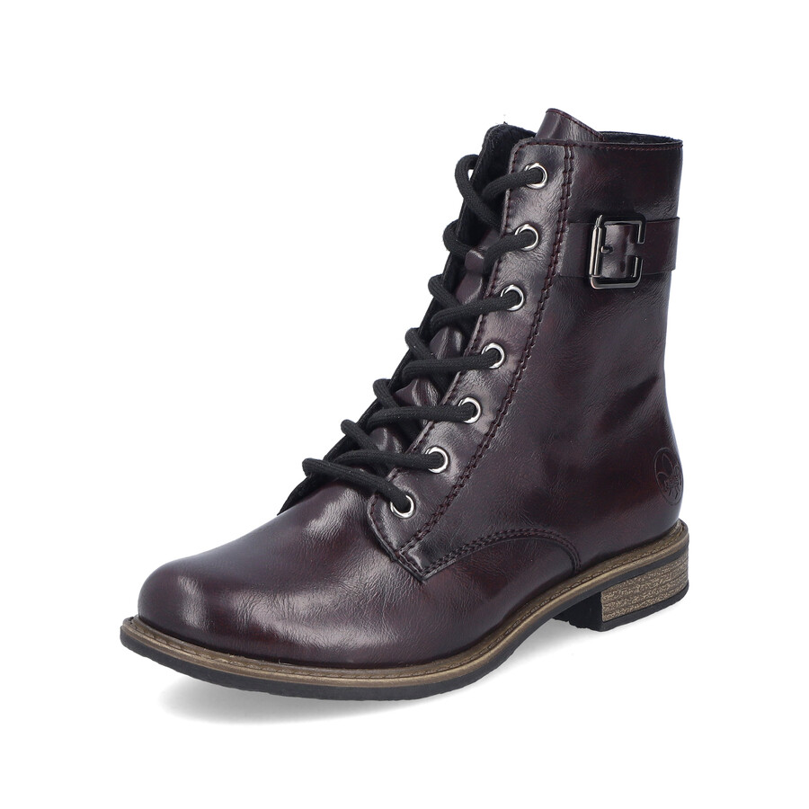botas rojas con cremallera para mujer rieker 74802-35