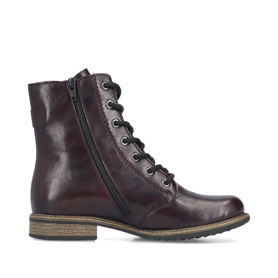botas rojas con cremallera para mujer rieker 74802-35