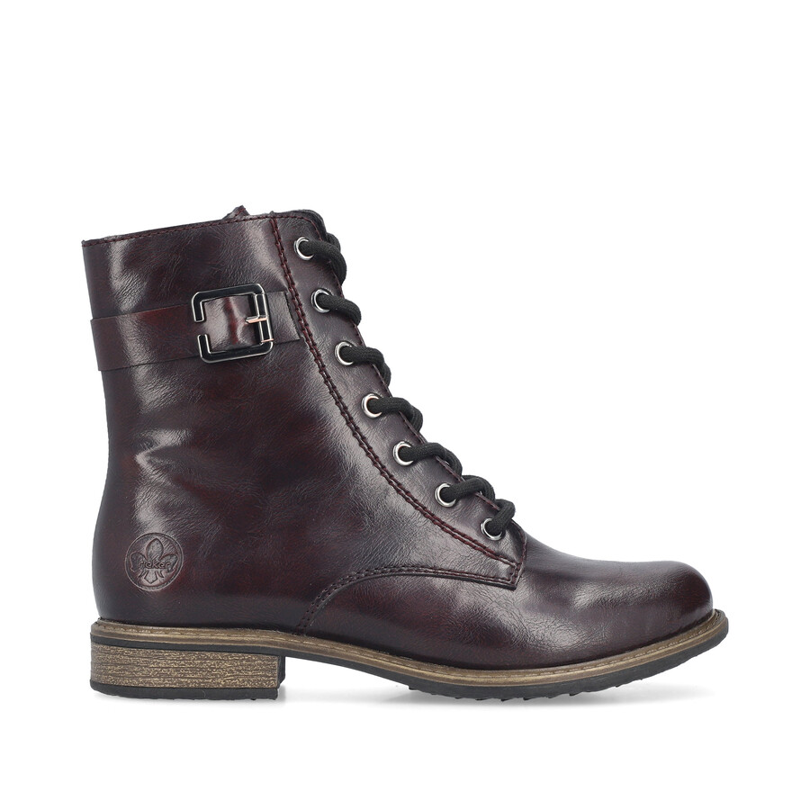 botas rojas con cremallera para mujer rieker 74802-35