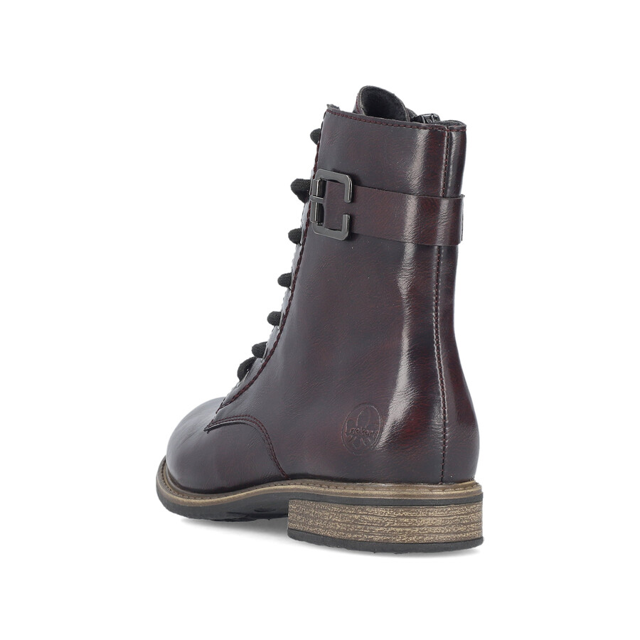 botas rojas con cremallera para mujer rieker 74802-35