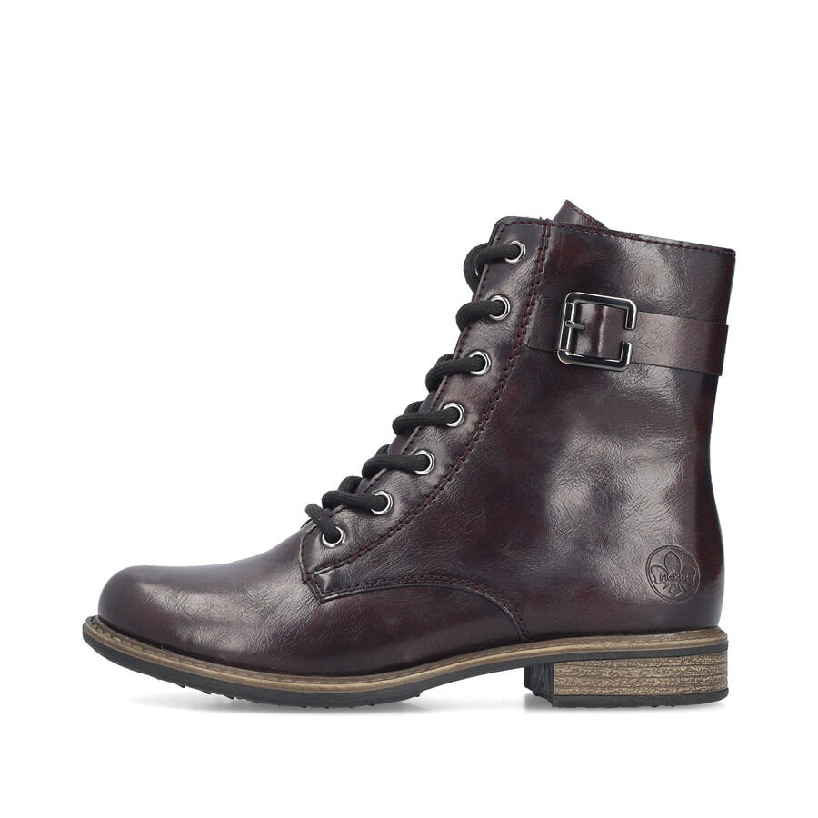 botas rojas con cremallera para mujer rieker 74802-35