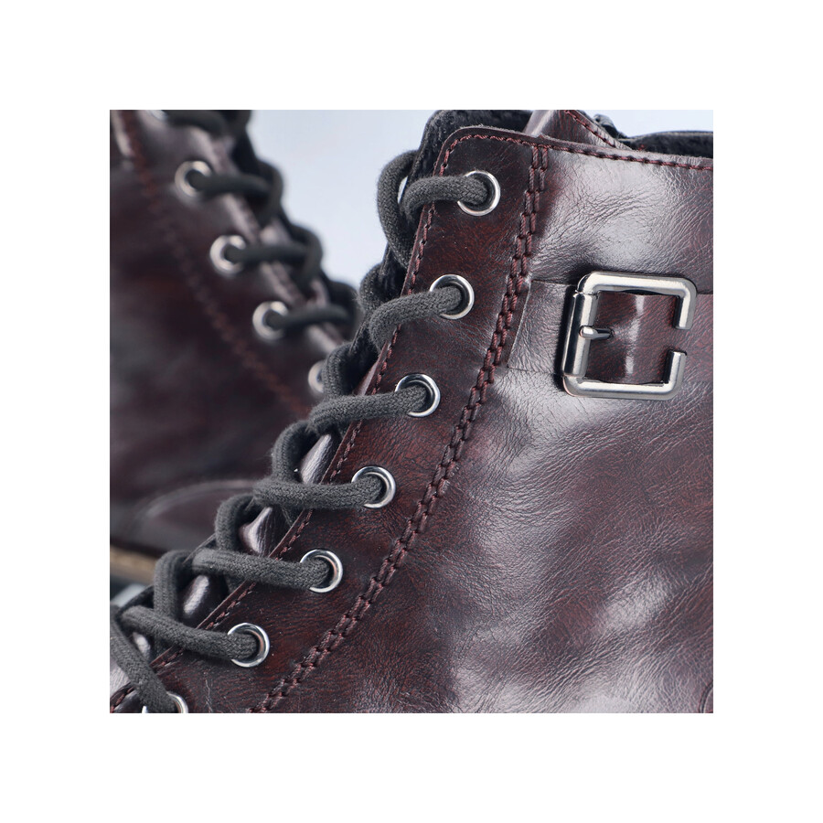 botas rojas con cremallera para mujer rieker 74802-35