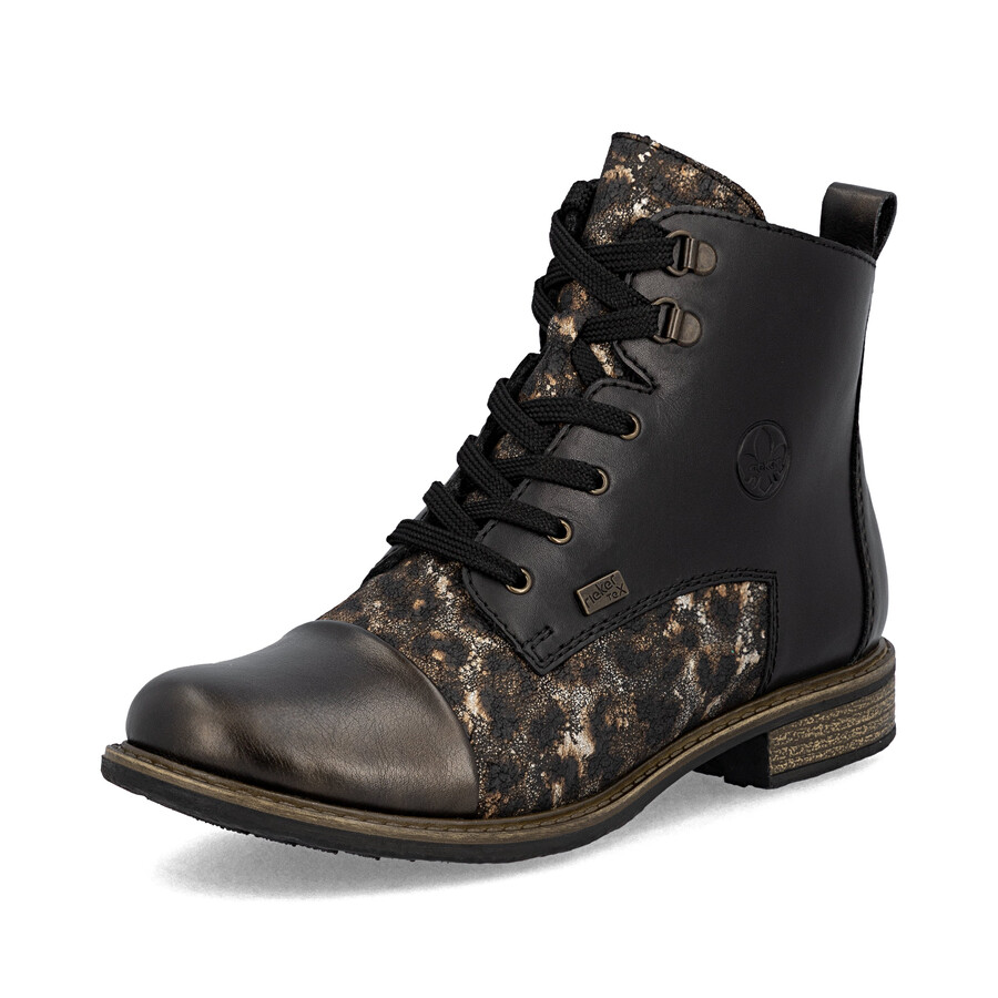 botas negras con cremallera para mujer rieker 74842-00