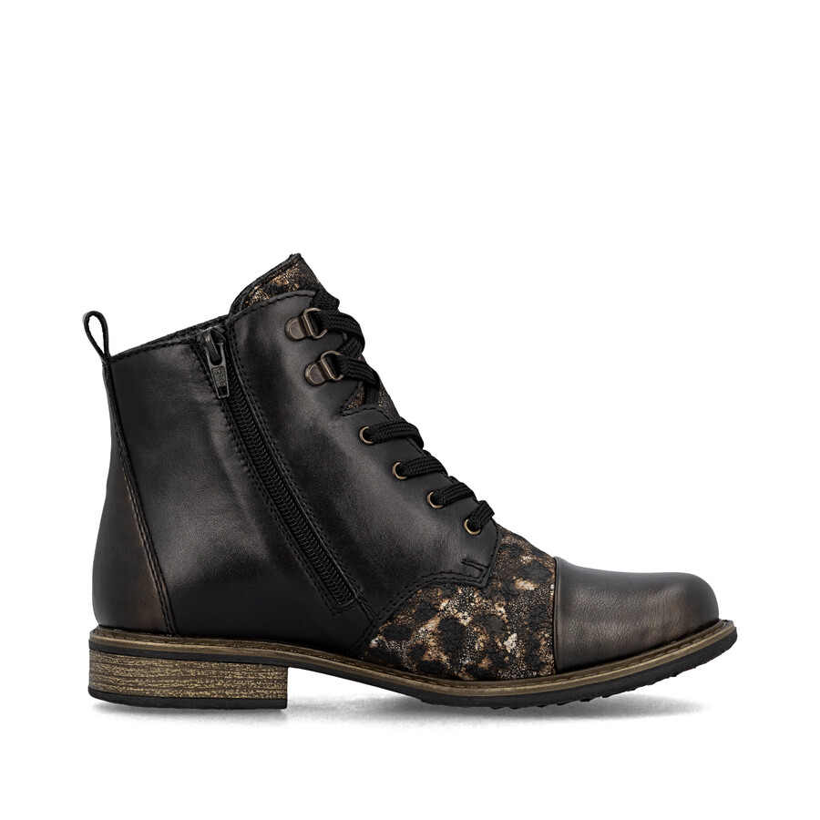 botas negras con cremallera para mujer rieker 74842-00