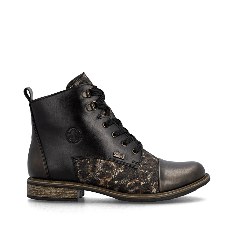 botas negras con cremallera para mujer rieker 74842-00
