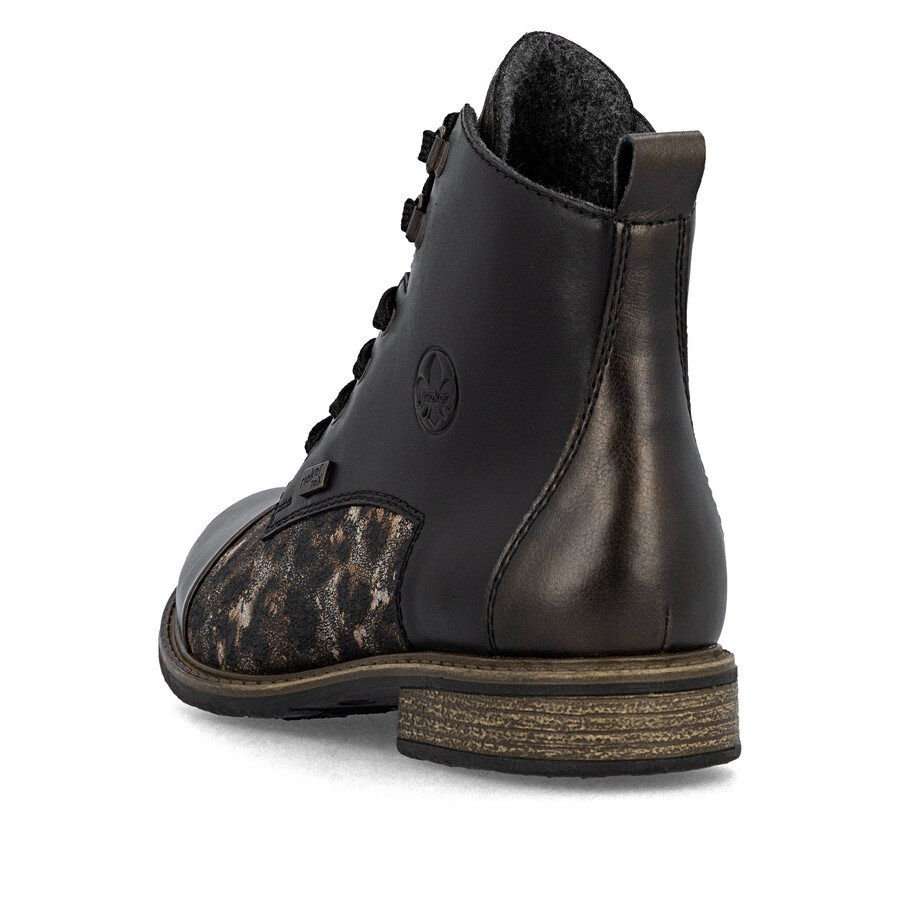 botas negras con cremallera para mujer rieker 74842-00
