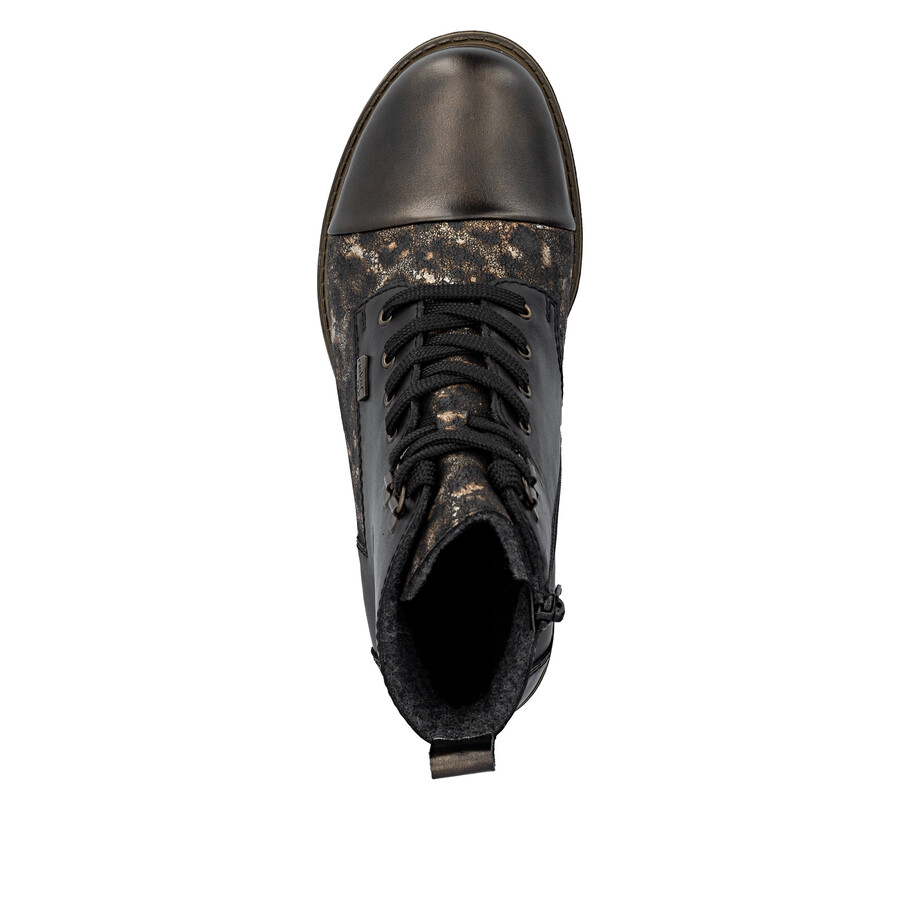 botas negras con cremallera para mujer rieker 74842-00