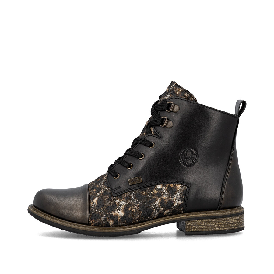 botas negras con cremallera para mujer rieker 74842-00