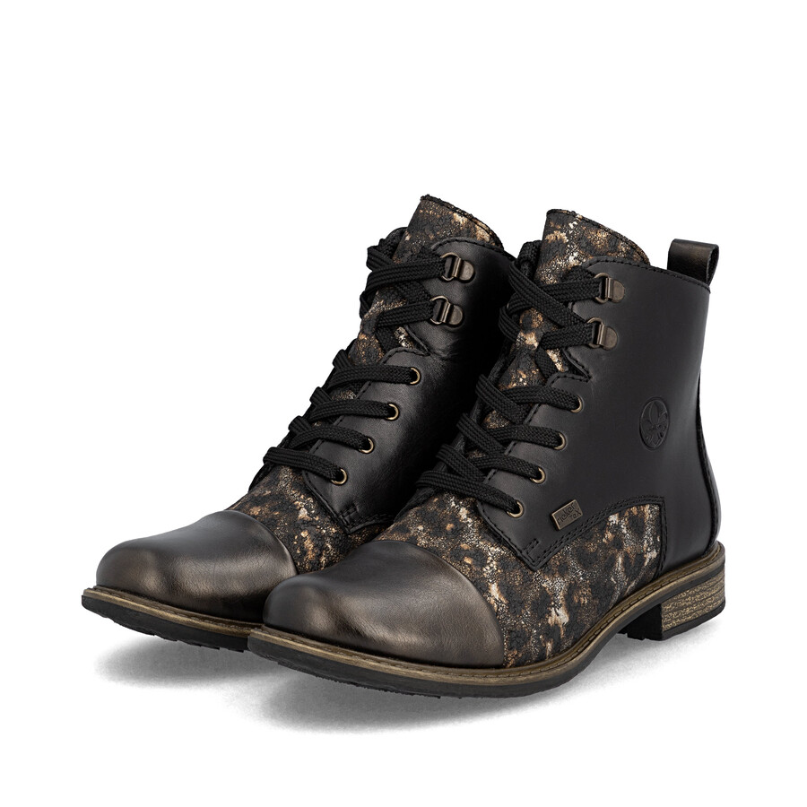 botas negras con cremallera para mujer rieker 74842-00
