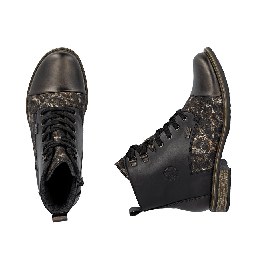 botas negras con cremallera para mujer rieker 74842-00