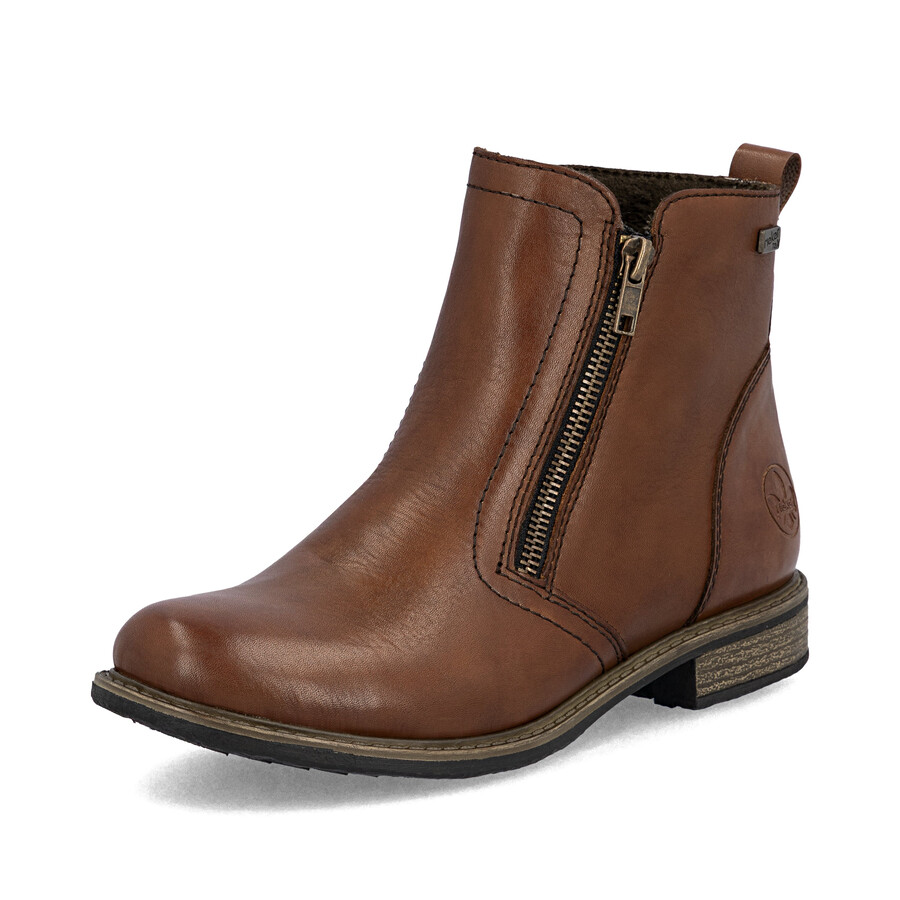 botas marrones con cremallera para mujer rieker 74850-25