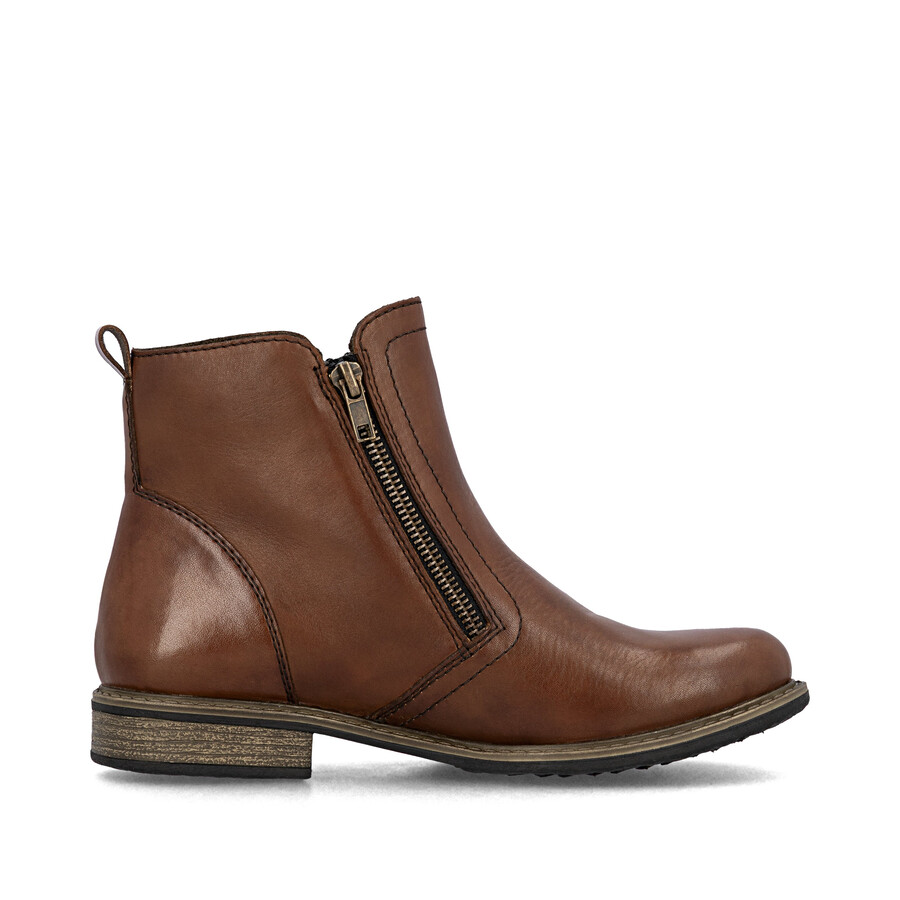 botas marrones con cremallera para mujer rieker 74850-25