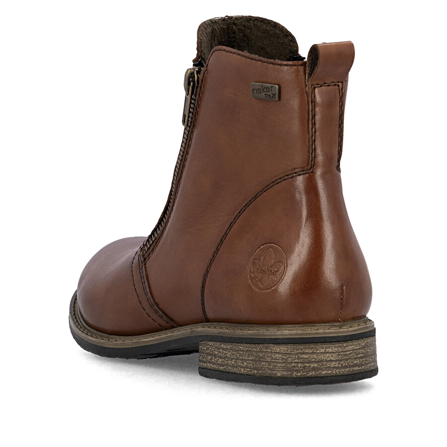 botas marrones con cremallera para mujer rieker 74850-25