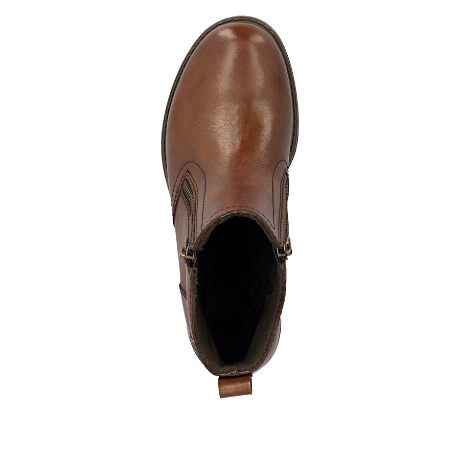 botas marrones con cremallera para mujer rieker 74850-25