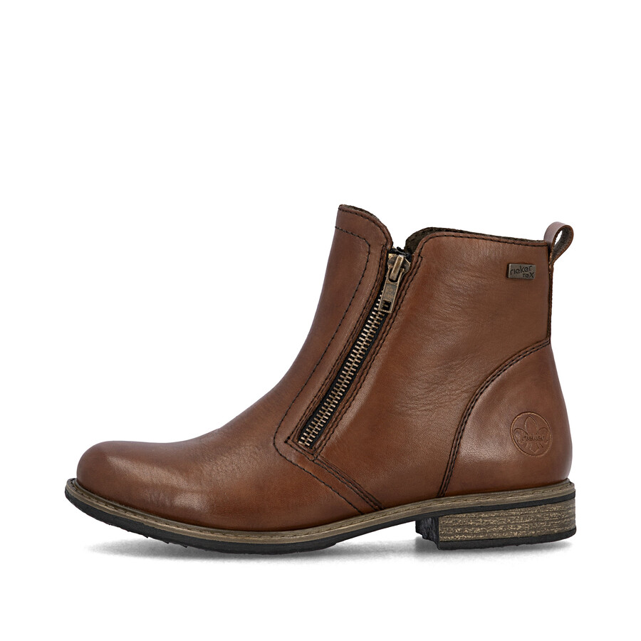 botas marrones con cremallera para mujer rieker 74850-25
