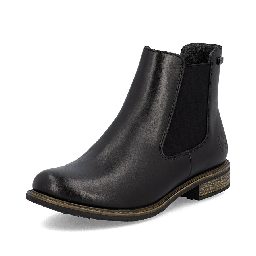 botas negras con cremallera para mujer rieker 74870-00