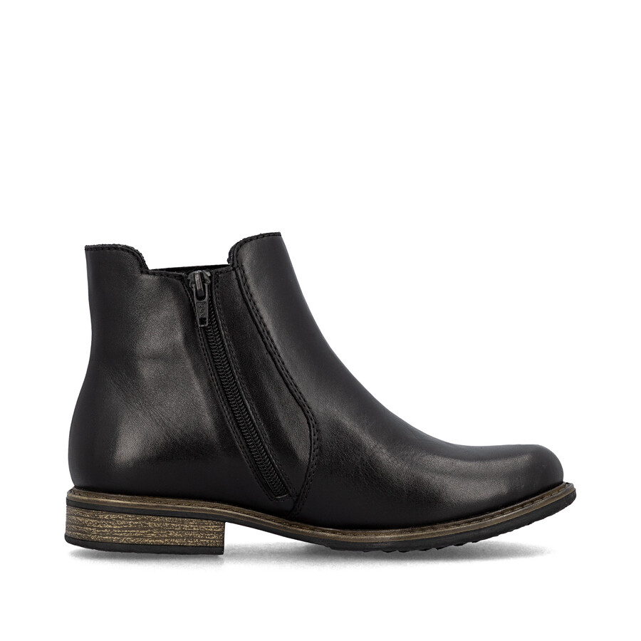 botas negras con cremallera para mujer rieker 74870-00