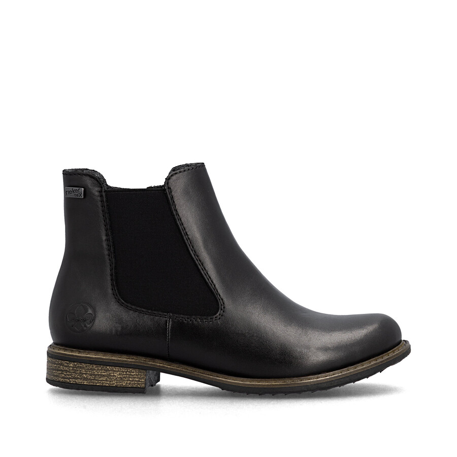botas negras con cremallera para mujer rieker 74870-00