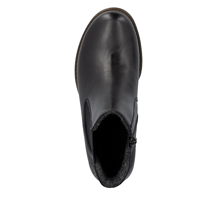 botas negras con cremallera para mujer rieker 74870-00