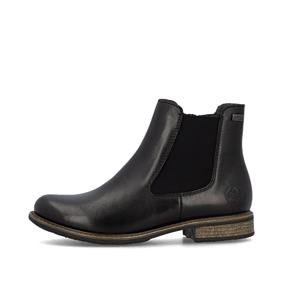 botas negras con cremallera para mujer rieker 74870-00